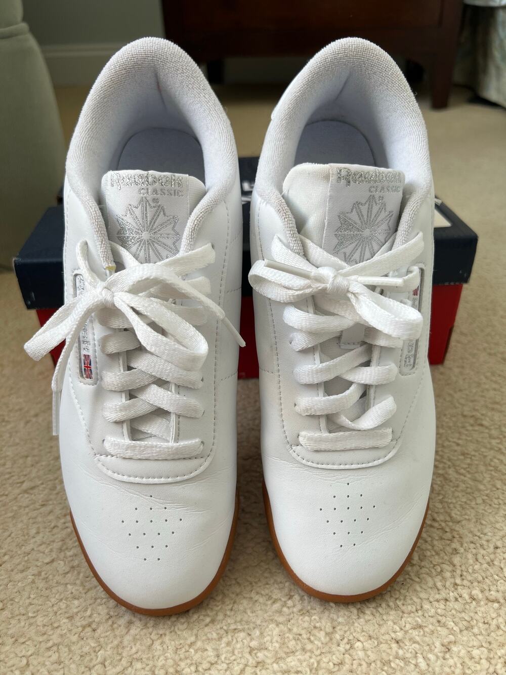 Reebok Princess White Gum Sole Classic Low Top Retro Sneaker Shoes Womens 10